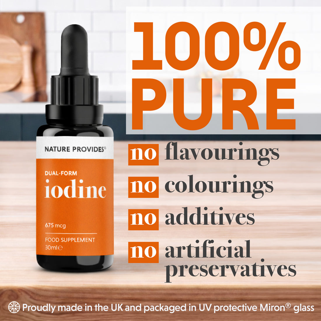 Dual-Form Iodine (675mcg) Extracted From Natural Kelp - 30ml