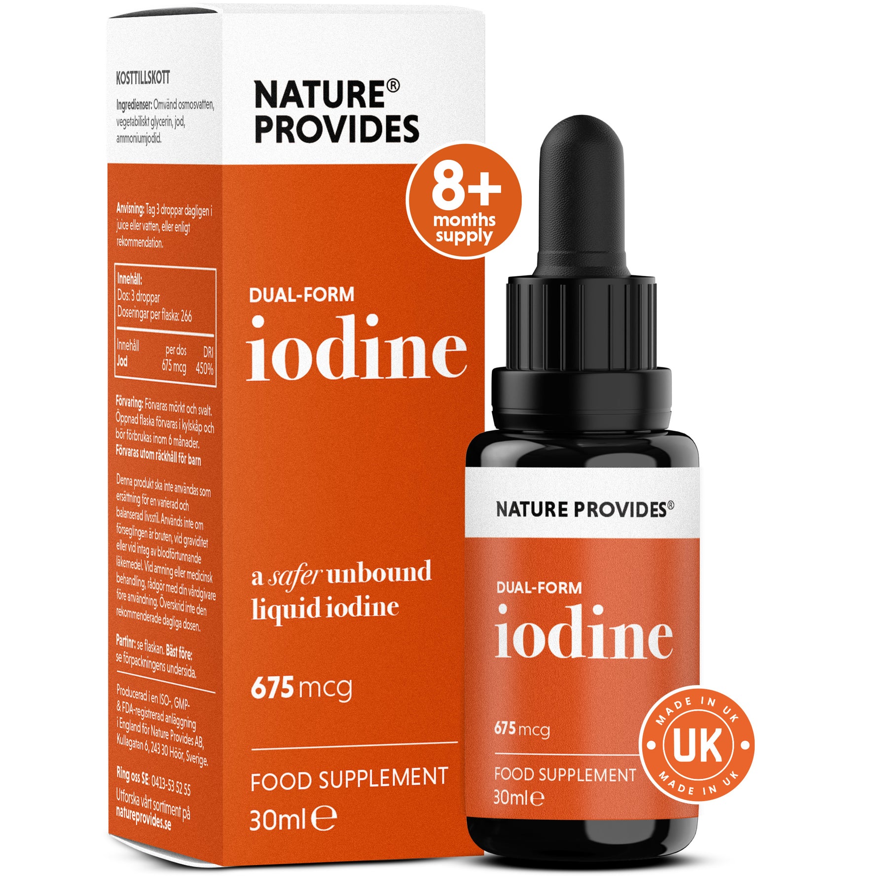 Iode en double forme (675 mcg) extrait d'algues naturelles - 30 ml