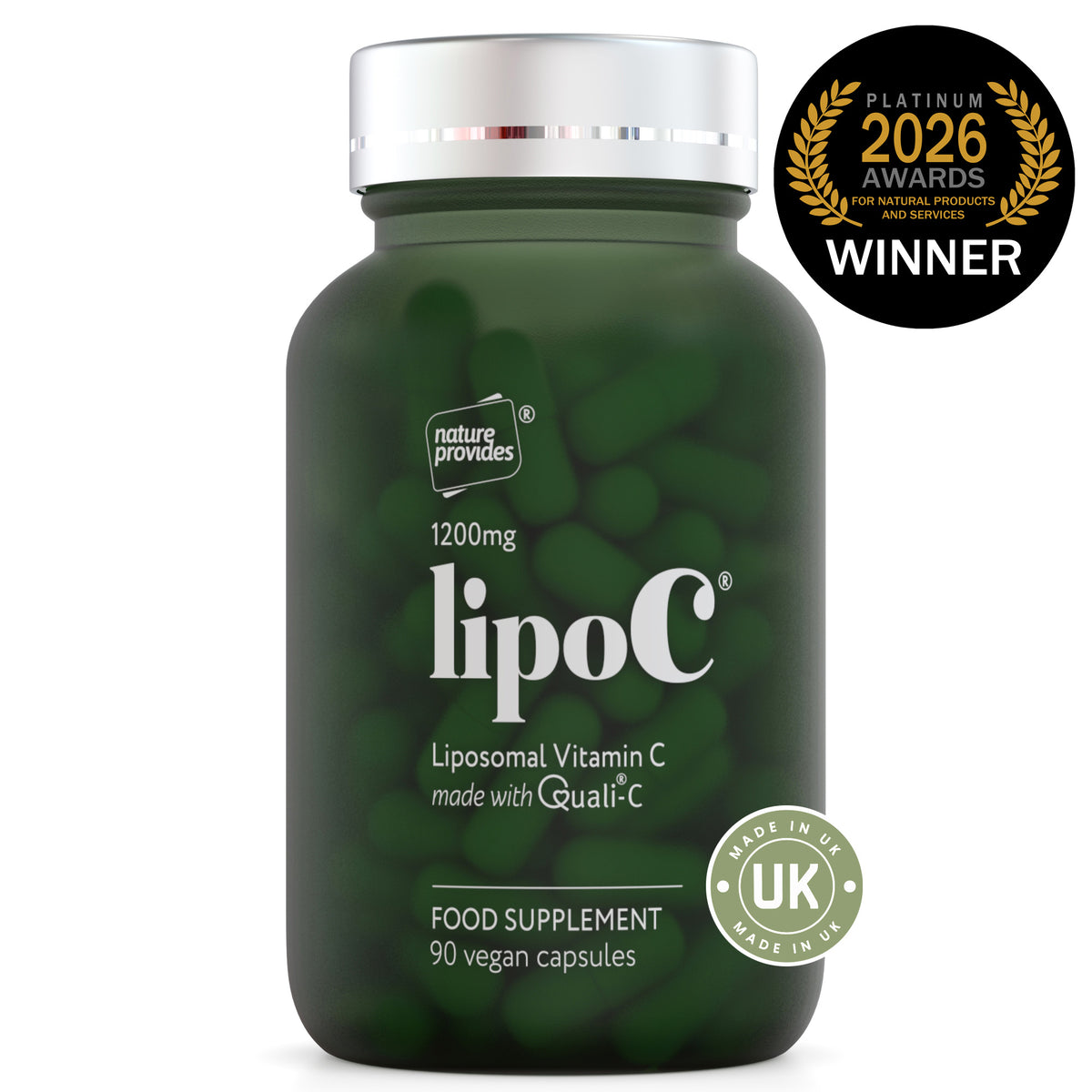 lipoC® (1200mg) Vitamine C liposomale avec Quali-C® - 90 Capsules