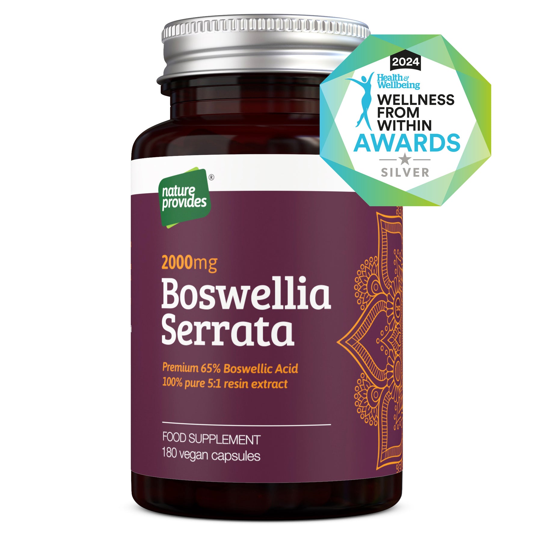 Extrait de Boswellia Serrata 5:1 2000mg | 65% d'acide boswellique standardisé - 180 gélules végétaliennes