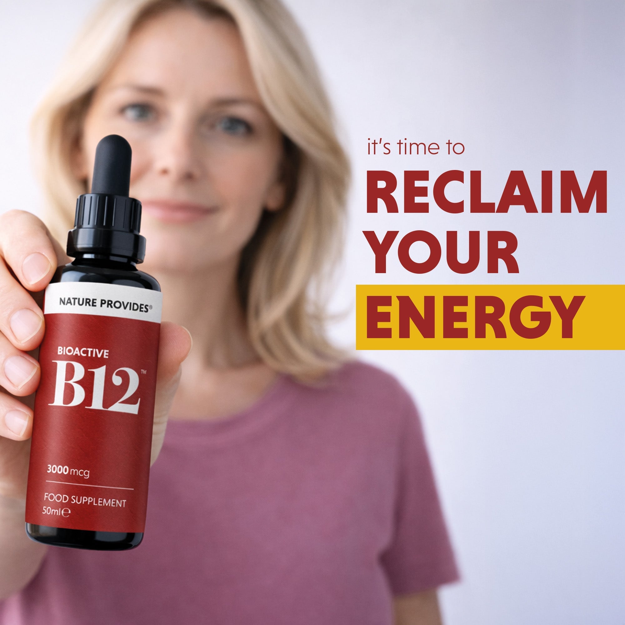 Bioactive B12 (3000 mcg) Liquid Coenzyme Vitamin B12 - 50ml - Nature Provides