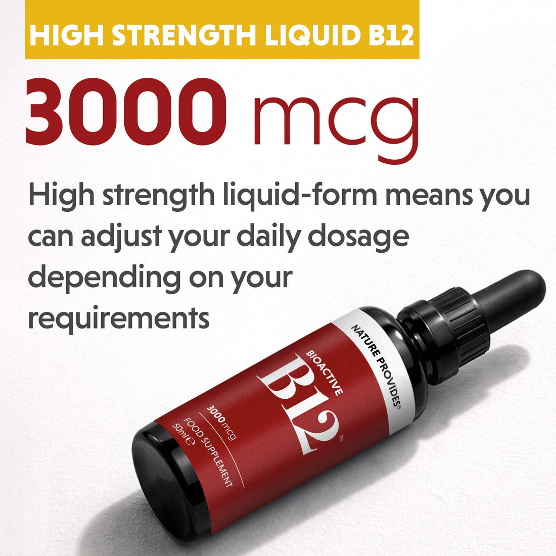 Bioactive B12 (3000 mcg) Liquid Coenzyme Vitamin B12 - 50ml - Nature Provides