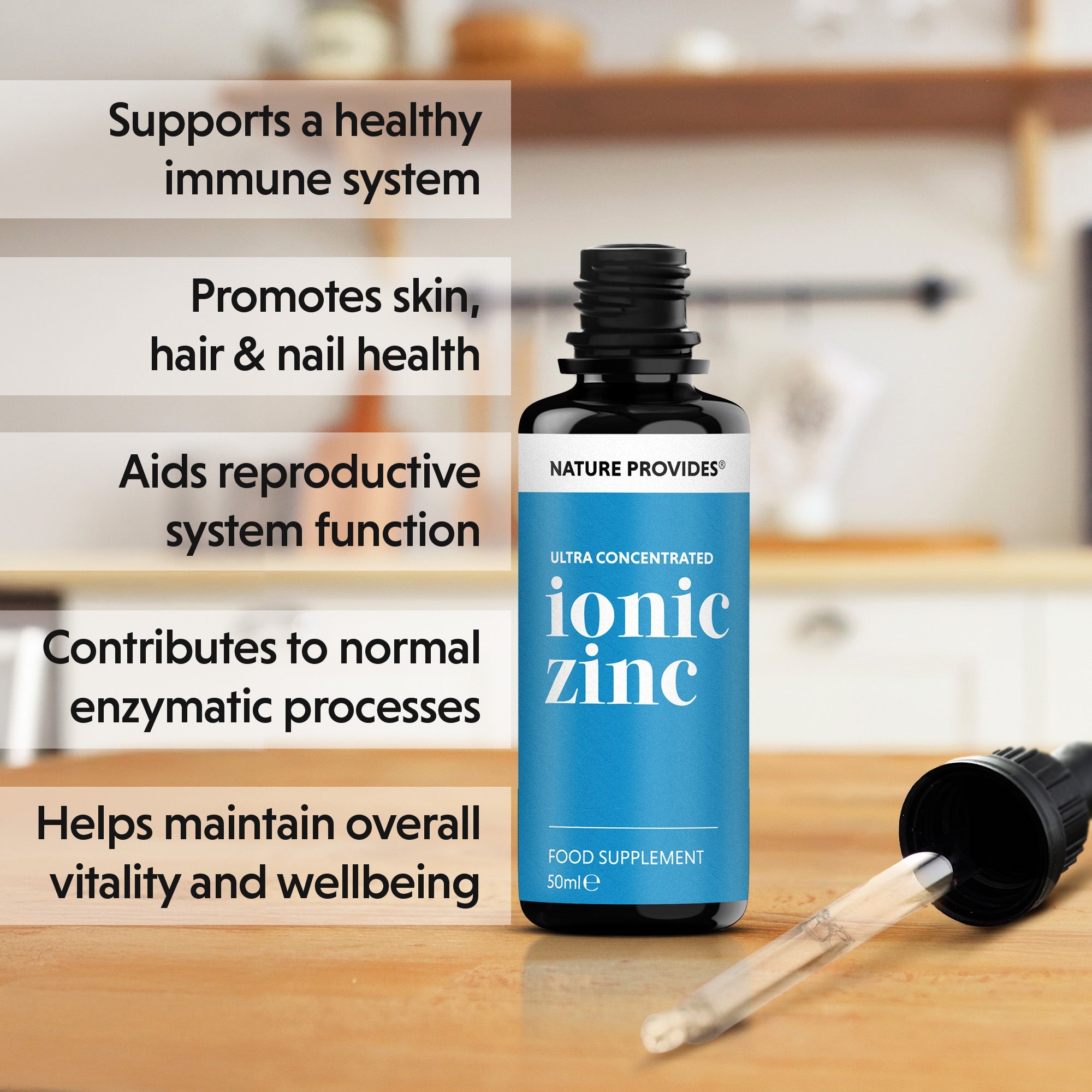 Ionic Zinc Sulphate (15mg) Ultra Concentrated Liquid Zinc - 50ml - Nature Provides