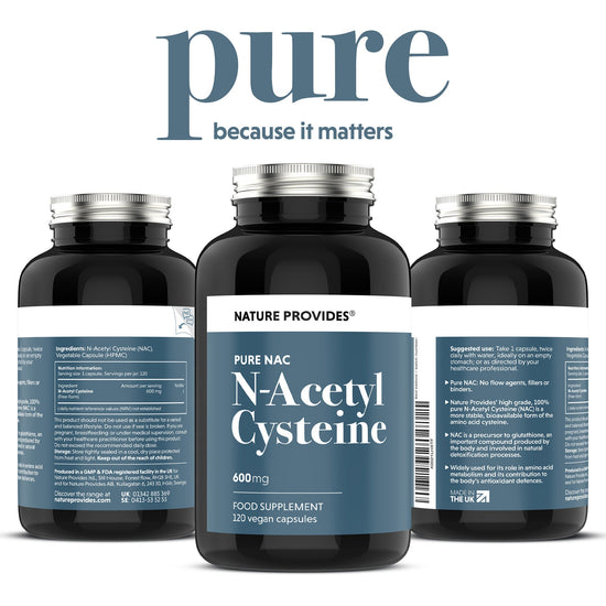 NAC (600mg) Pure N - Acetyl Cysteine - 120 Capsules - Nature Provides