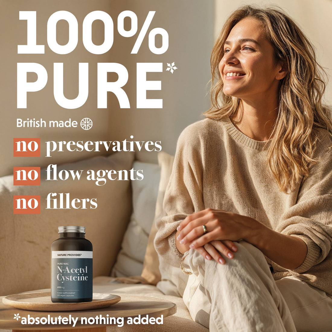 NAC (600mg) Pure N - Acetyl Cysteine - 120 Capsules - Nature Provides