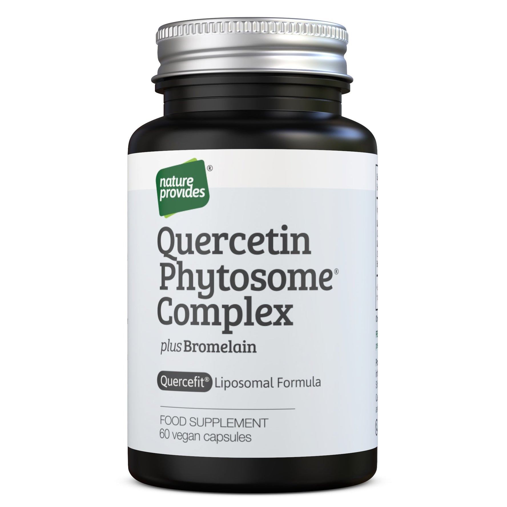 Quercetin Phytosome® Complex with Bromelain, 100% Pure Liposomal Formula - 60 Vegan Capsules - Nature Provides