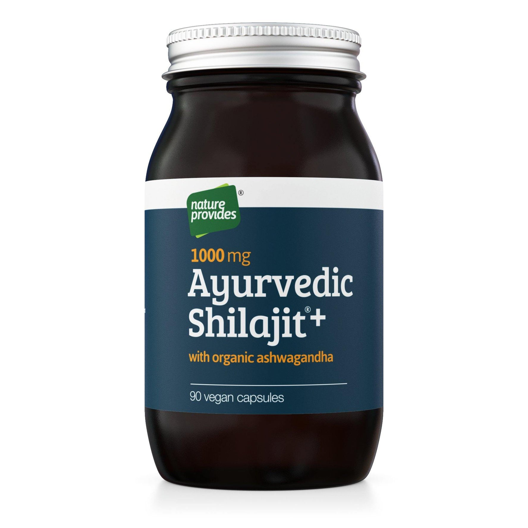 Ayurvedic Shilajit (1000mg) and Organic Ashwagandha Root - 90 Vegan Capsules - Nature Provides